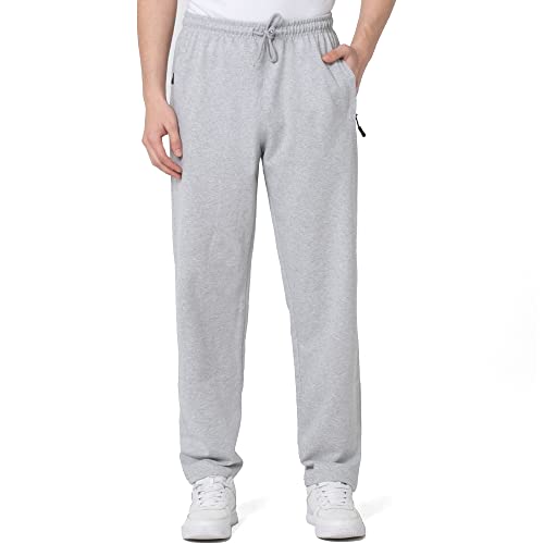 Smith & Solo Jogginghose Herren – Baumwolle Sporthose mit Reißverschlusstaschen Lang, Freizeithose Trainingshose, Sport Hosen Männer, Sweatpants Jogger, Laufhose Baumwoll (Grau, 3XL) von Smith & Solo