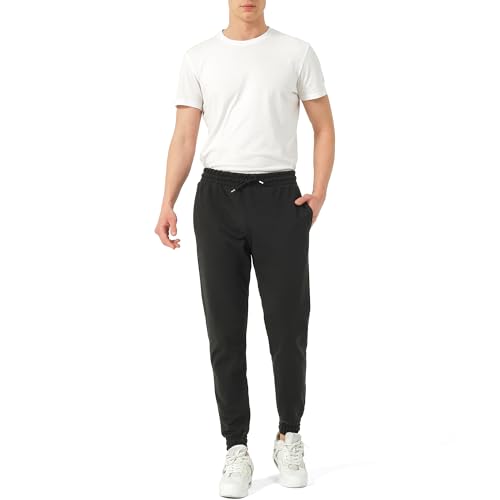 Smith & Solo Jogginghose Herren – Trainingshose mit Gummibund, Sporthose Herren Lang Freizeithose, Activewear Sweatpants Fitness, Laufen und Freizeit (Schwarz, 3XL) von Smith & Solo