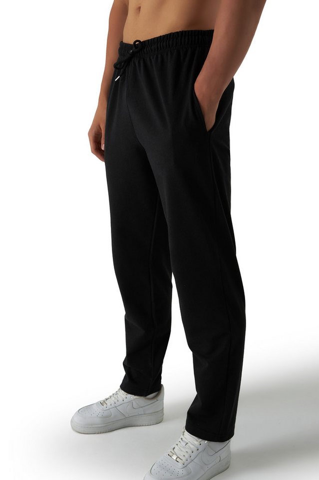 Smith & Solo Jogginghose Herren Sporthose Trainingshose Sweathose (1-tlg) Schwarz, Gerade von Smith & Solo