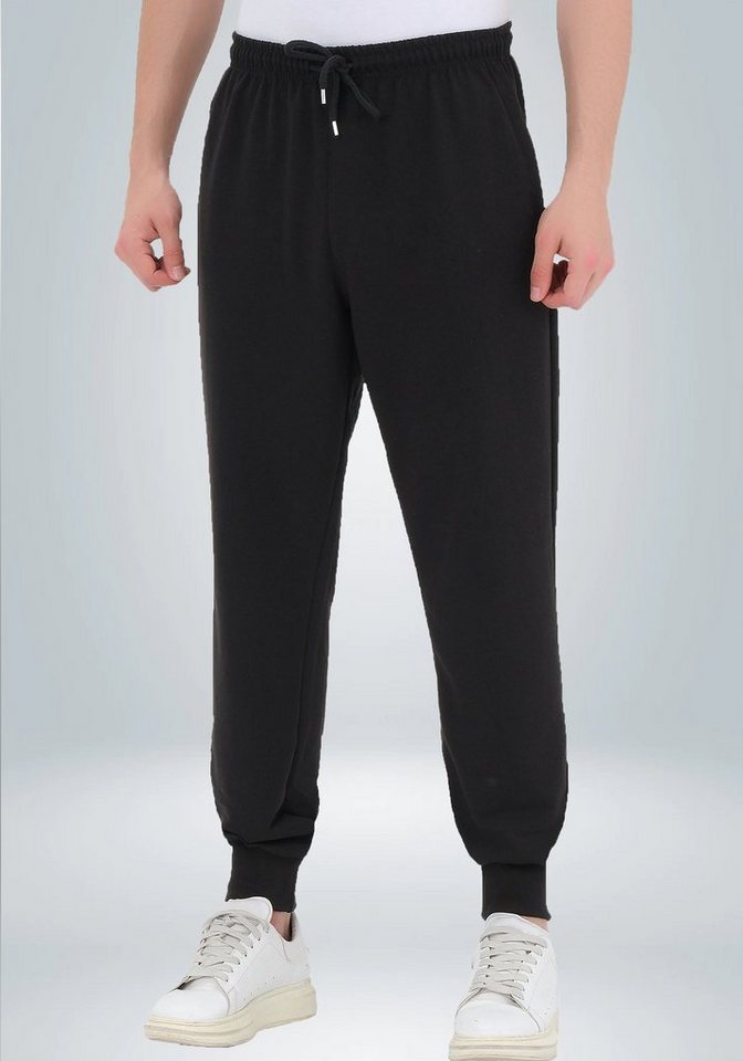 Smith & Solo Jogginghose Herren Sporthose Trainingshose Sweathose (1-tlg) Schwarz, elastischer Bund von Smith & Solo