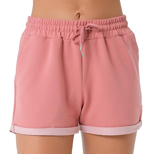 Smith & Solo Kurze Hose Damen - Shorts Sommer Hosen, Laufhose Kurz Sporthose, Trainingshose Sportshorts Women Laufshorts (Altrosa, M) von Smith & Solo