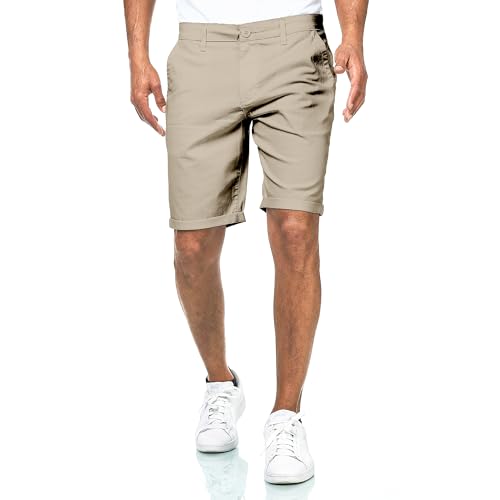 Smith & Solo Kurze Hosen Herren - Chino Shorts Kurz Baumwolle, Bermuda Hose Sommer, Laufshorts Männer Sport Trainingshose (Khakibraun, M) von Smith & Solo
