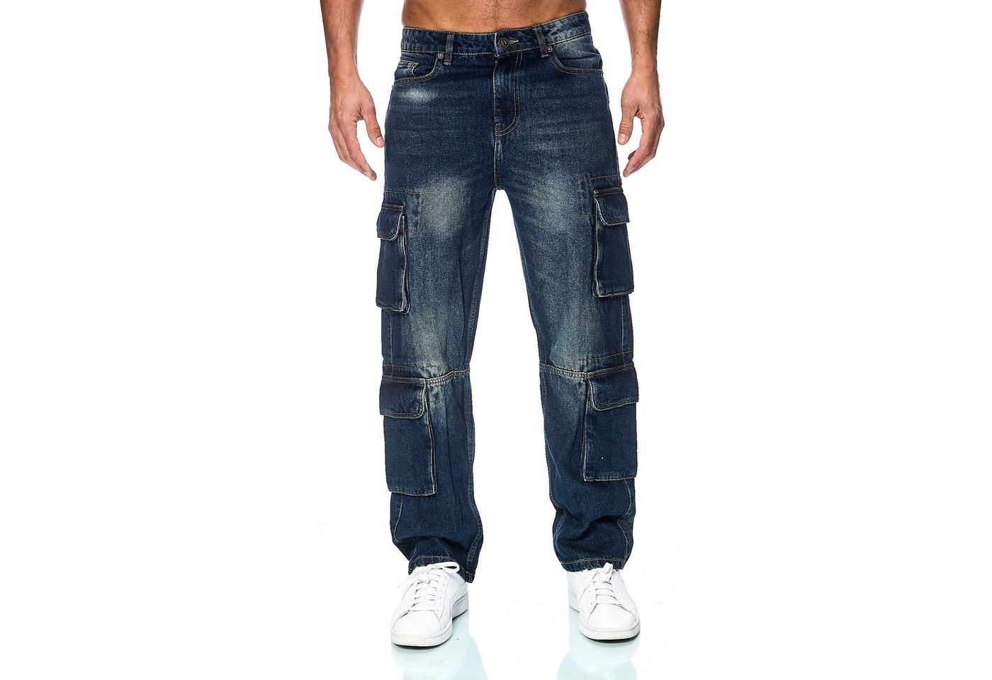 Smith & Solo Schlagjeans Baggy Jeans Herren, Cargohose Loose Fit Cargo-Taschen, Weites Bein, Baggy Fit von Smith & Solo