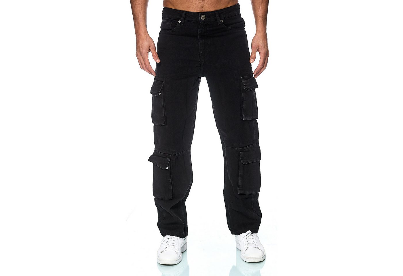 Smith & Solo Schlagjeans Baggy Jeans Herren, Cargohose Loose Fit Cargo-Taschen, Weites Bein, Baggy Fit von Smith & Solo