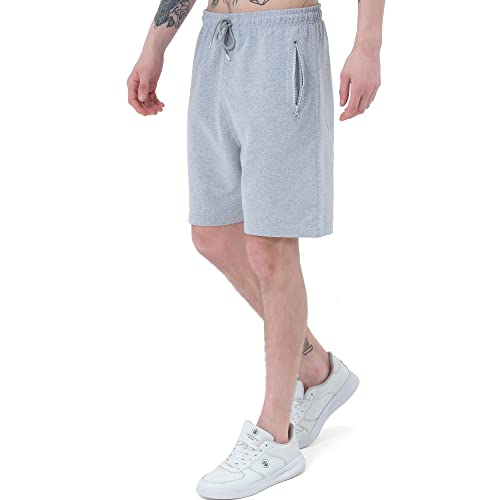 Smith & Solo Sporthose Herren Kurz - Kurze Hosen Herren, Laufshorts Männer Sommer Baumwolle Jogginghose Fitnesshose Sport Sportshorts Bermuda Shorts Hose Trainingshose Tennis (M, Grau) von Smith & Solo