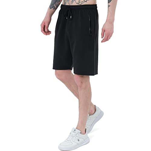 Smith & Solo Sporthose Herren Kurz - Kurze Hosen Herren, Laufshorts Männer Sommer Baumwolle Jogginghose Fitnesshose Sport Sportshorts Bermuda Shorts Hose Trainingshose Tennis (S, Schwarz) von Smith & Solo