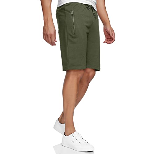 Smith & Solo Sporthose Herren Kurz - Kurze Hosen Herren, Laufshorts Männer Sommer Baumwolle Jogginghose Fitnesshose Sport Sportshorts Bermuda Shorts Hose Trainingshose (L, 7316 - Khaki) von Smith & Solo