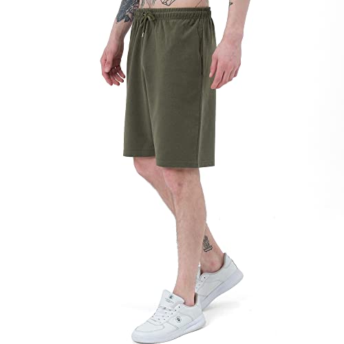 Smith & Solo Sporthose Herren Kurz - Kurze Hosen Herren, Laufshorts Männer Sommer Baumwolle Jogginghose Fitnesshose Sport Sportshorts Bermuda Shorts Hose Trainingshose (L, 7319 - Khaki) von Smith & Solo