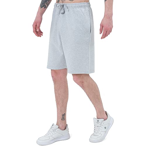 Smith & Solo Sporthose Herren Kurz - Kurze Hosen Herren, Laufshorts Männer Sommer Baumwolle Jogginghose Fitnesshose Sport Sportshorts Bermuda Shorts Hose Trainingshose Tennis (L, Grau) von Smith & Solo