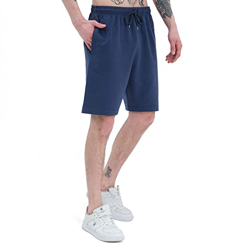 Smith & Solo Sporthose Herren Kurz - Kurze Hosen Herren, Laufshorts Männer Sommer Baumwolle Jogginghose Fitnesshose Sport Sportshorts Bermuda Shorts Hose Trainingshose Tennis (M, 7319 Indigo) von Smith & Solo