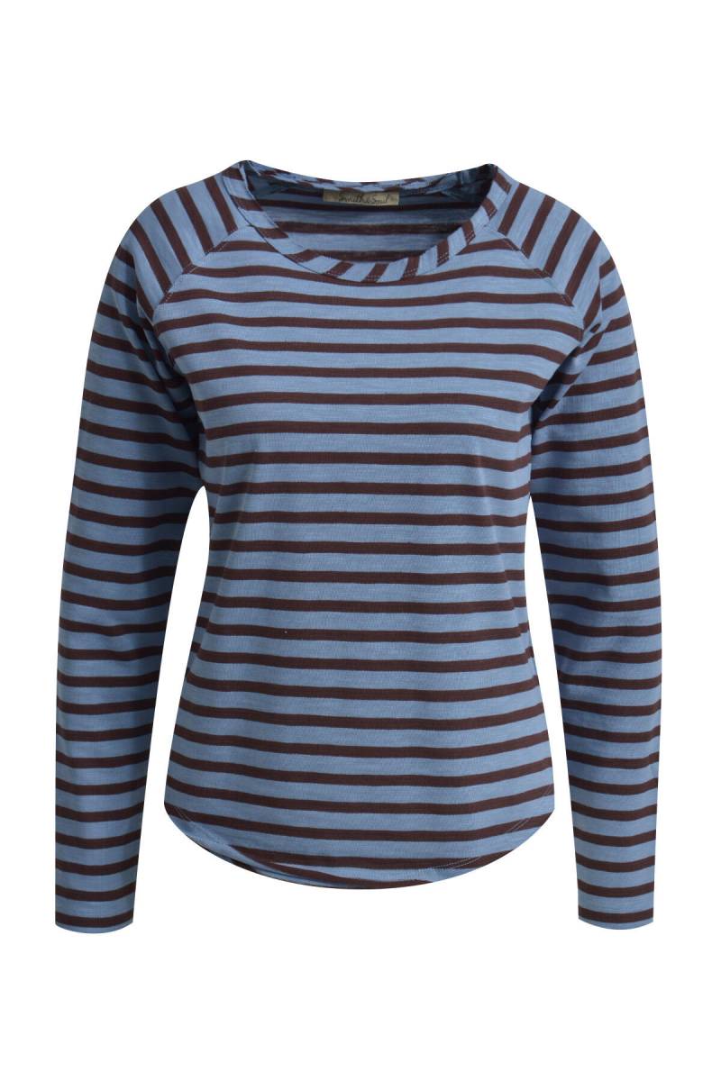 Smith&Soul - Basic Sweat Raglan Stripes bleu - Gr. - M von Smith&Soul