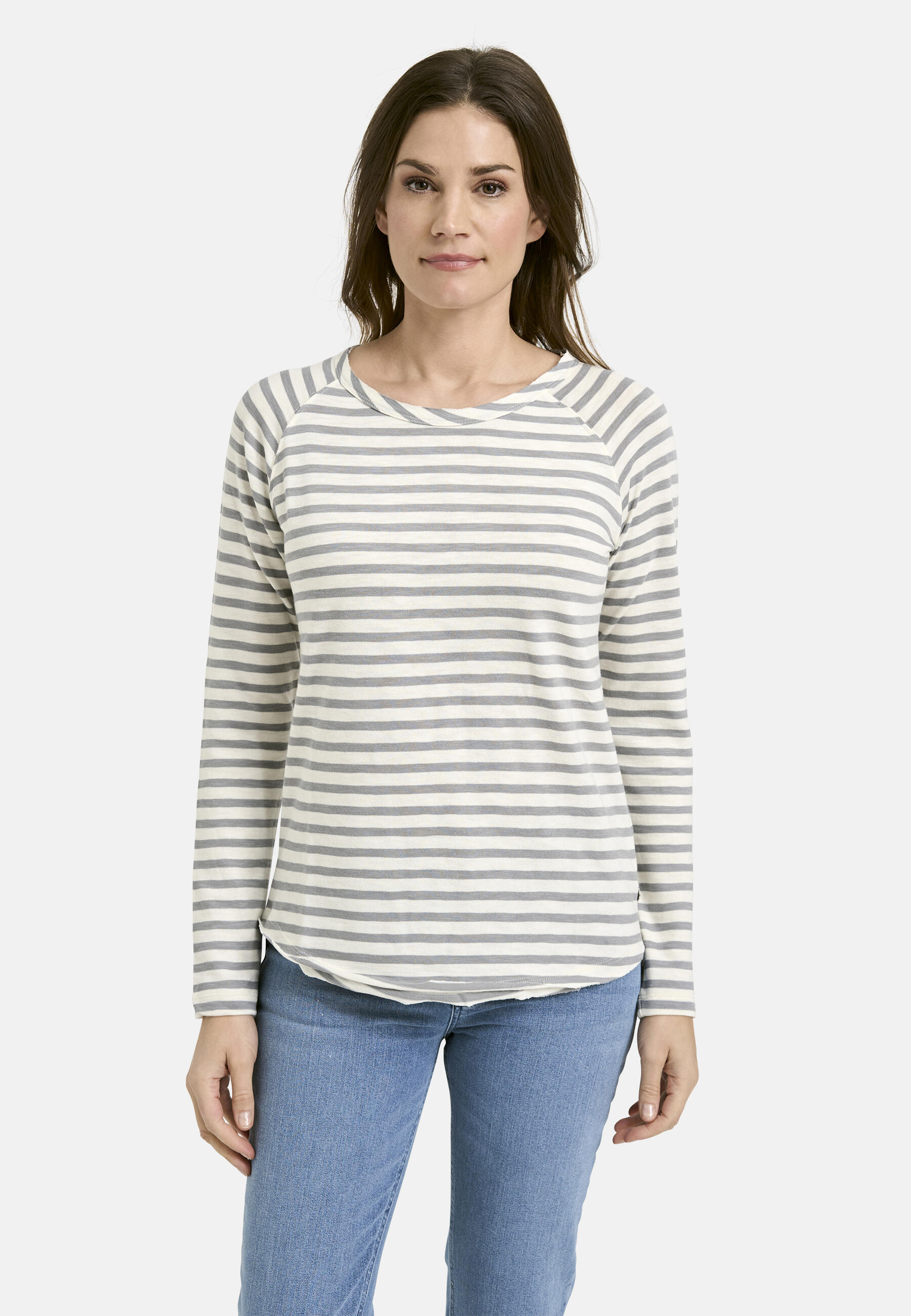 Smith&Soul - Basic sweat raglan striped grey melange - Gr. - M von Smith&Soul