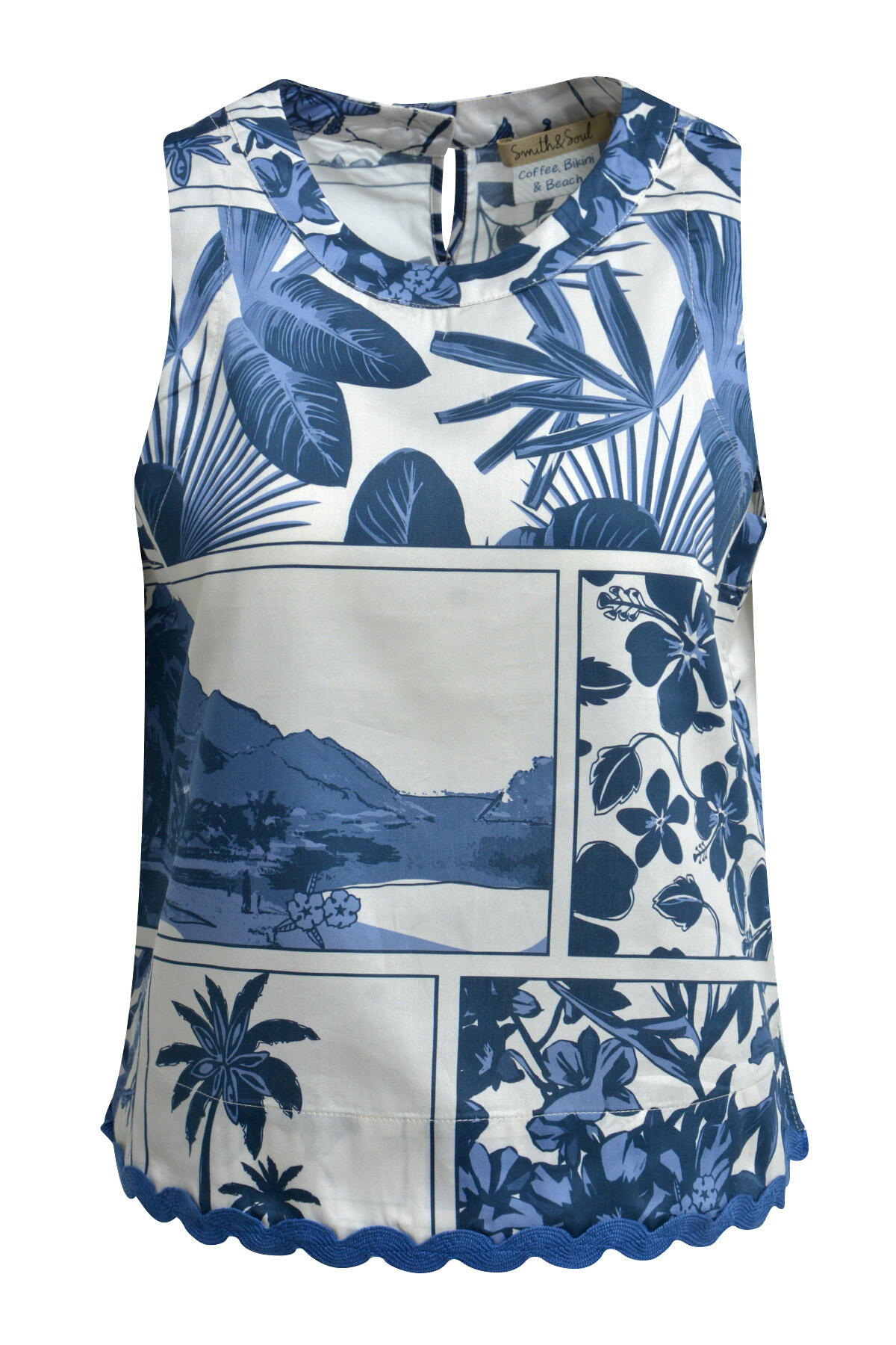 Smith&Soul - Blouse Top night blue print - Gr. - S von Smith&Soul