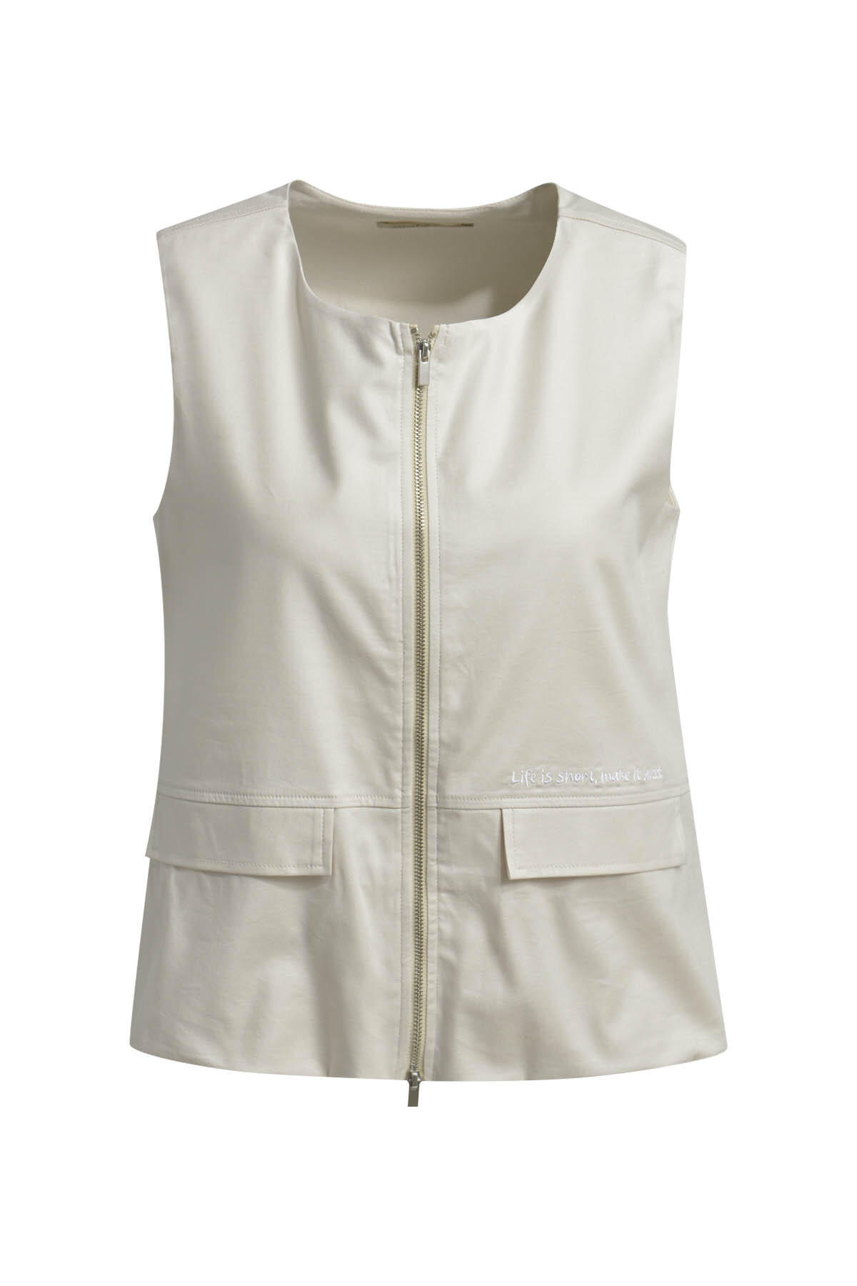 Smith&Soul - Blouse Top with Zipper sand - Gr. - M von Smith&Soul