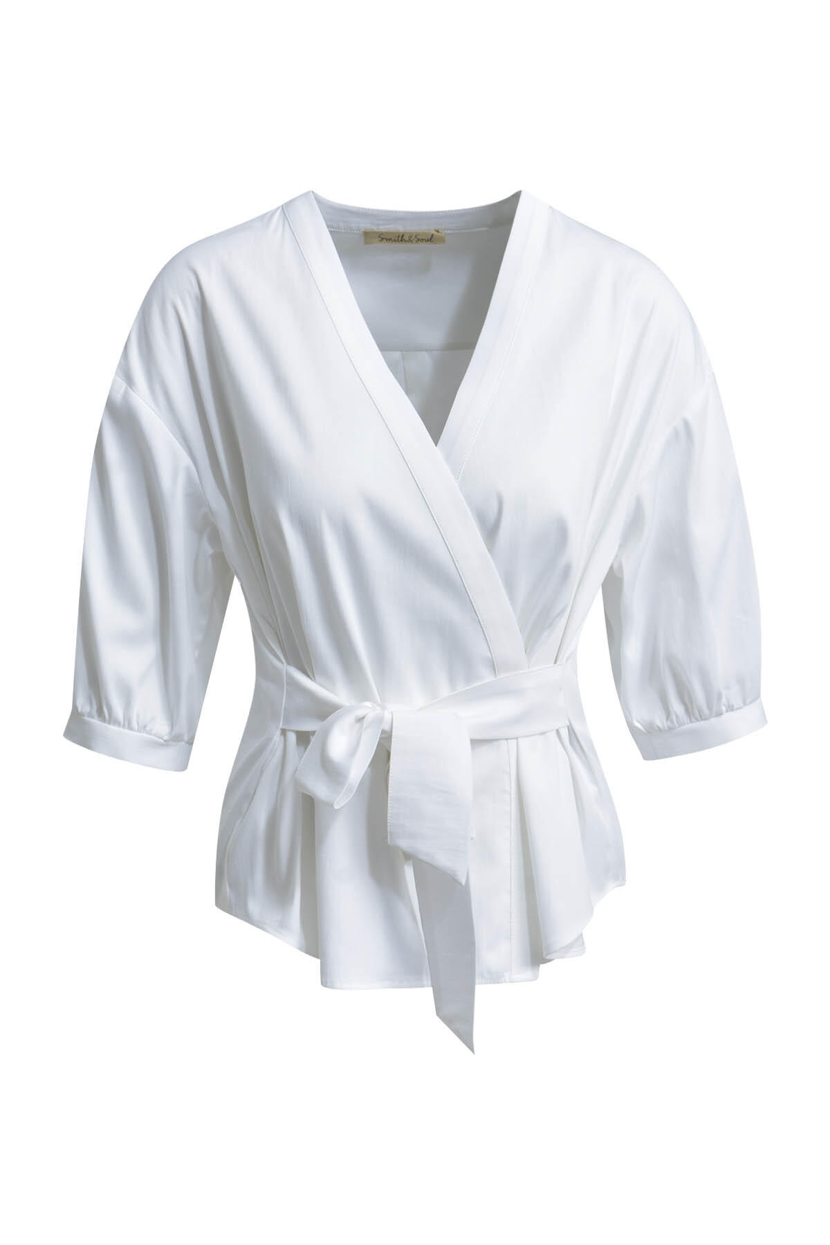 Smith&Soul - Blouse with Knot white - Gr. - XS von Smith&Soul