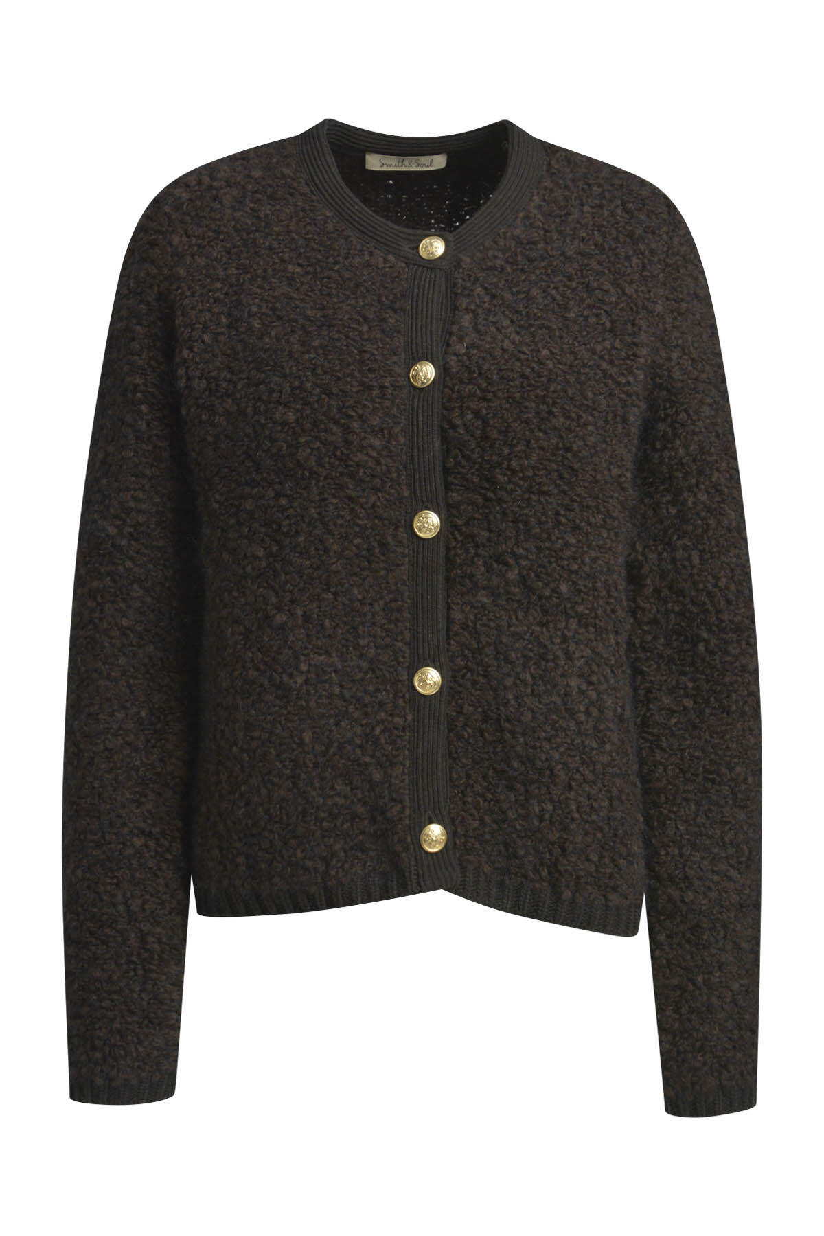 Smith&Soul - BouclÃ© Button Cardigan choco - Gr. - M von Smith&Soul