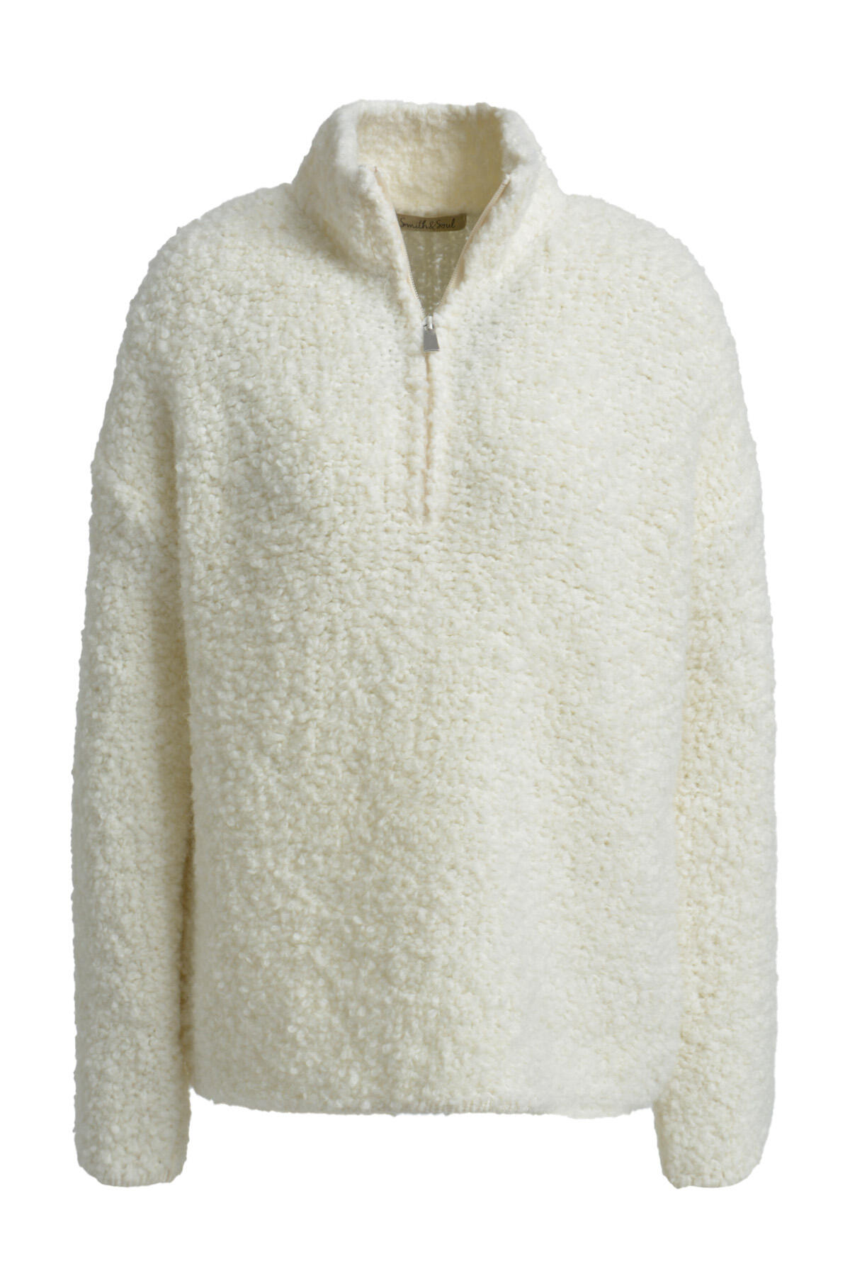 Smith&Soul - BouclÃ© Knit Troyer cream white - Gr. - XS von Smith&Soul