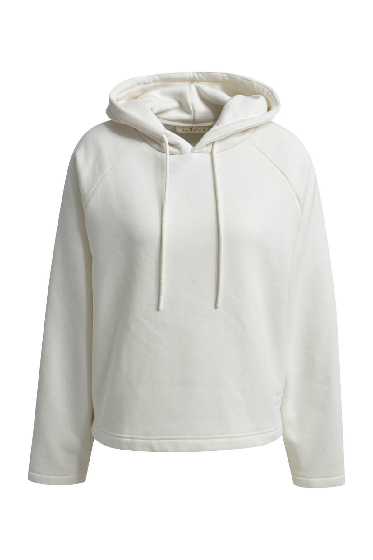 Smith&Soul - Boxy Hoodie Embroidery cream white - Gr. - S von Smith&Soul