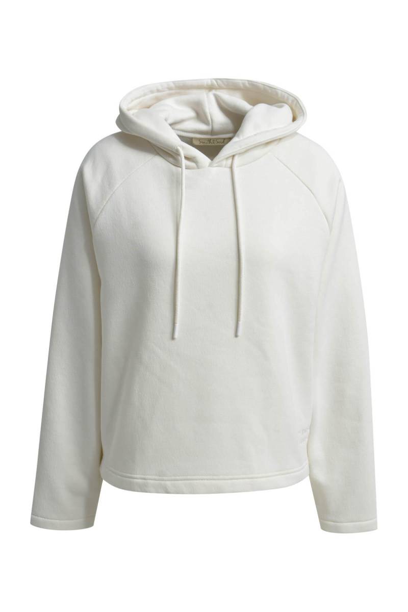 Smith&Soul - Boxy Hoodie Embroidery cream white - Gr. - S von Smith&Soul