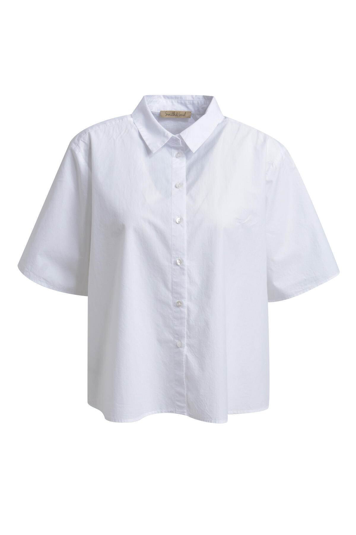Smith&Soul - Boxy Shirt Collar Blouse white - Gr. - L von Smith&Soul
