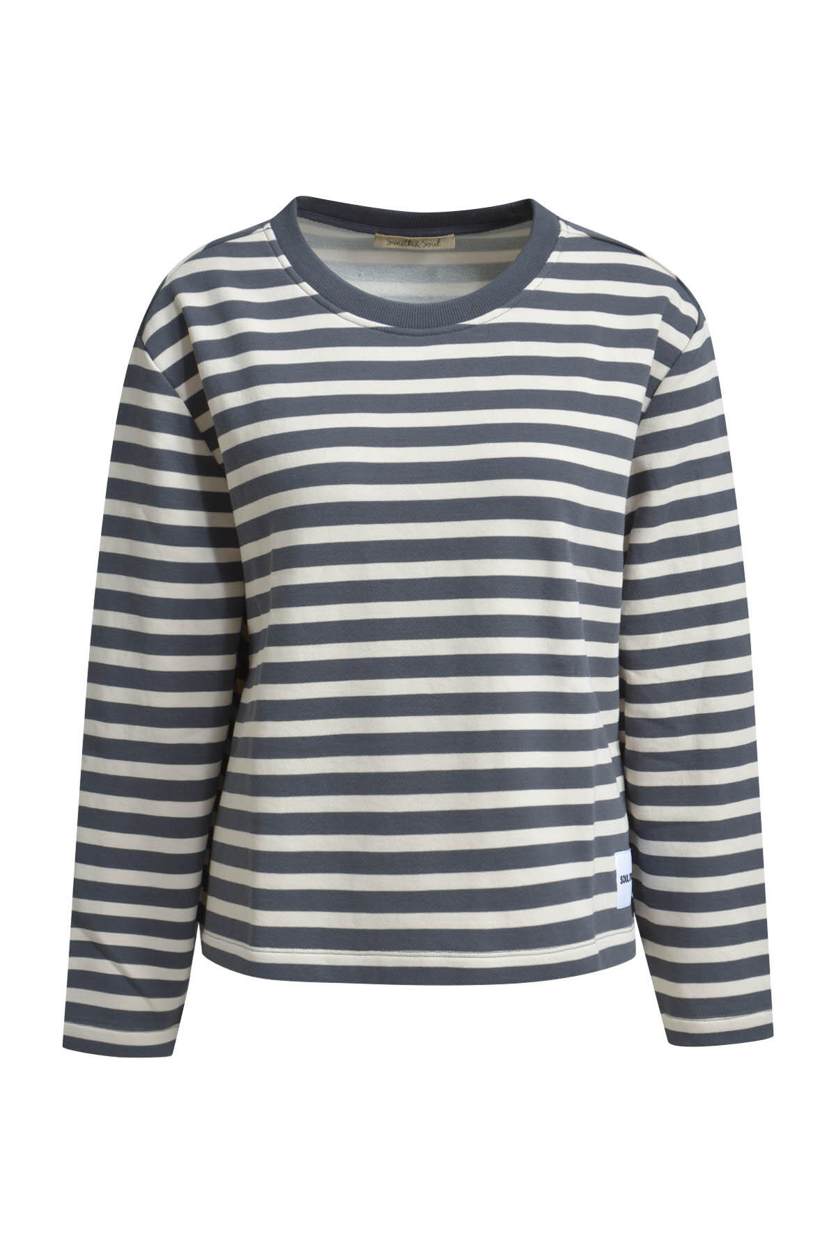 Smith&Soul - Boxy Sweatshirt Soul Studio Striped anthracite - Gr. - M von Smith&Soul
