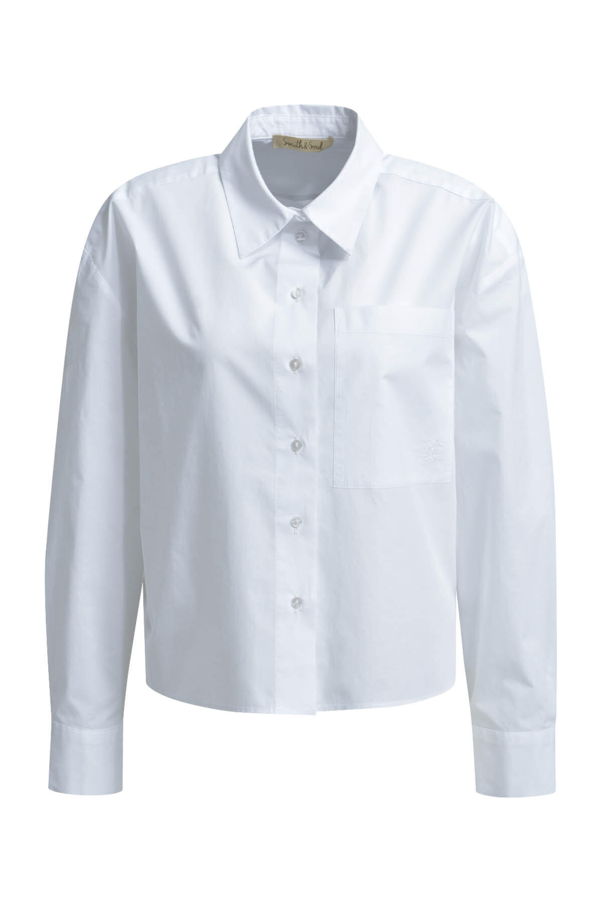 Smith&Soul - Boxy shirt collar blouse white - Gr. - L von Smith&Soul