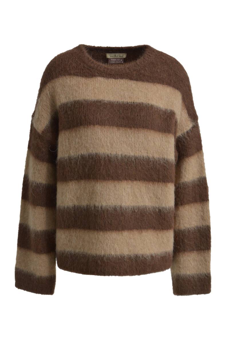 Smith&Soul - Brushed Striped Pullover choco print - Gr. - XL von Smith&Soul