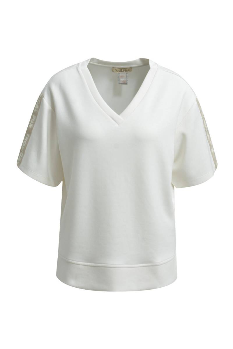 Smith&Soul - Clean Sweatshirt Rib Tape cream white - Gr. - XS von Smith&Soul