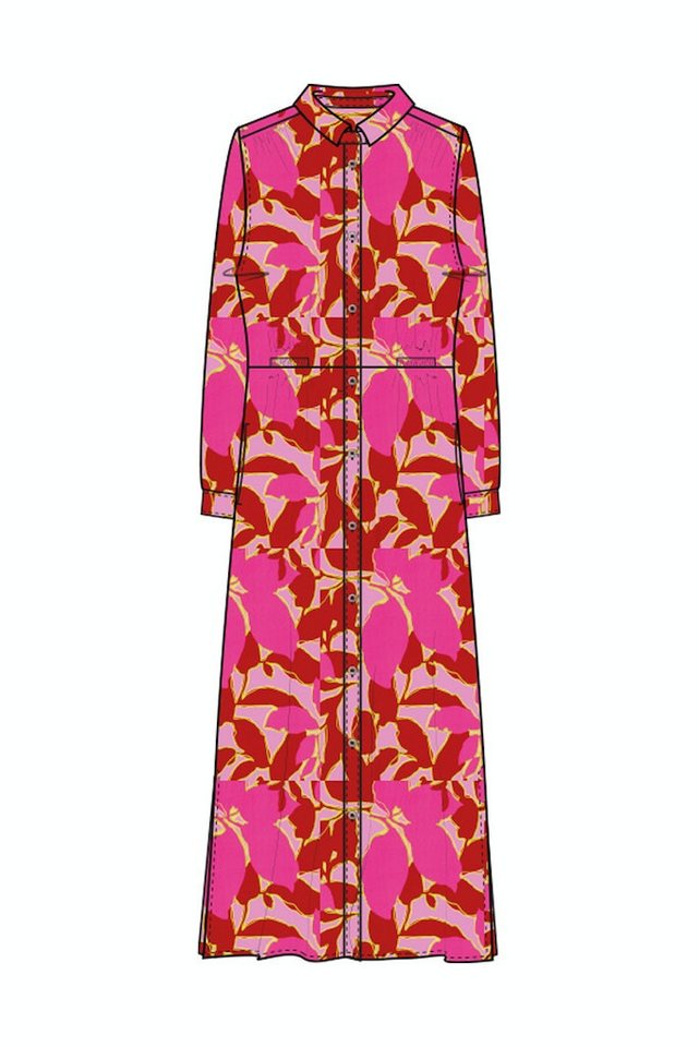 Smith & Soul Cocktailkleid SHIRT COLLAR GATHERED DETAIL DRESS CHILI PRINT von Smith & Soul