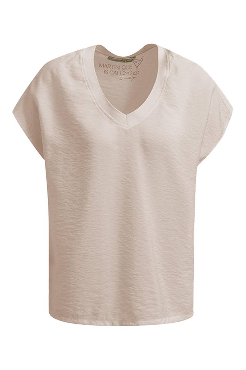 Smith&Soul - Crinkled V-neck Tshirt Blouse sand - Gr. - L von Smith&Soul
