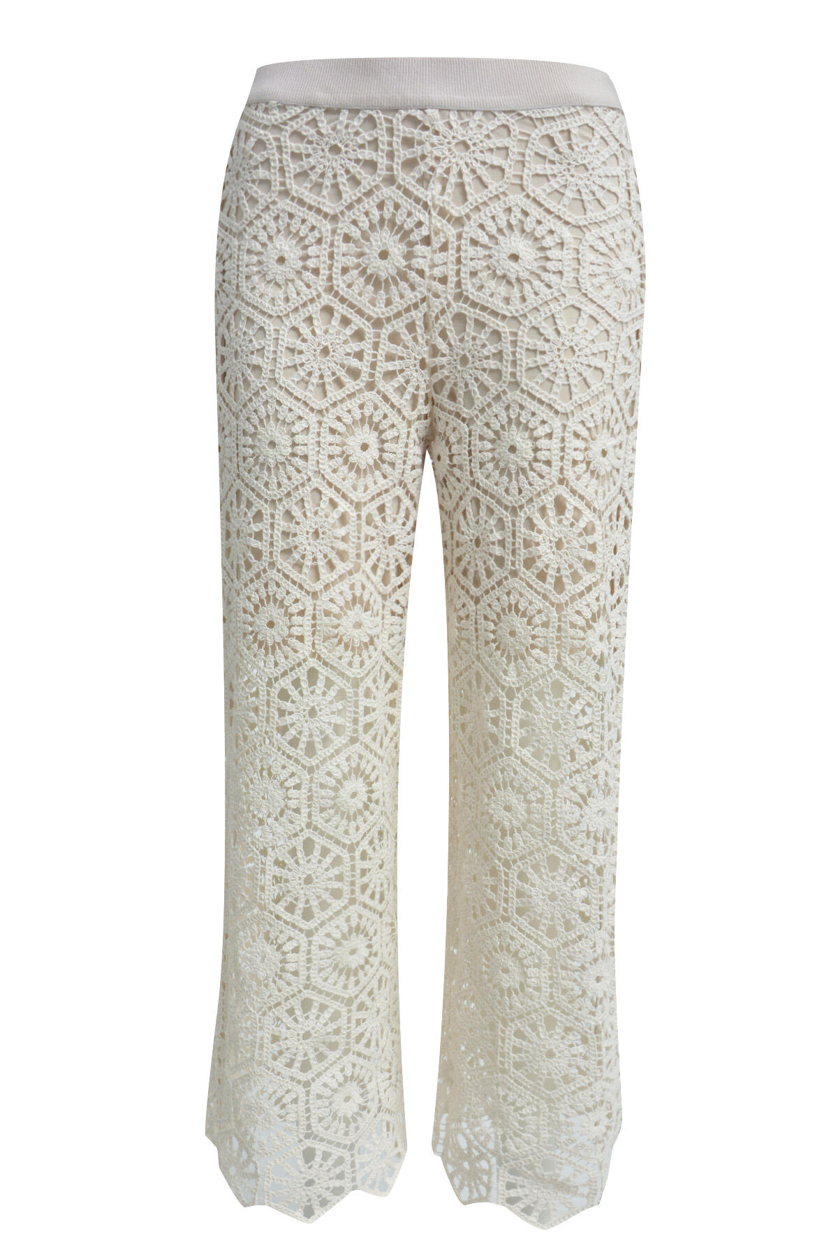 Smith&Soul - Cropped Crochet Pants cream white - Gr. - XS von Smith&Soul