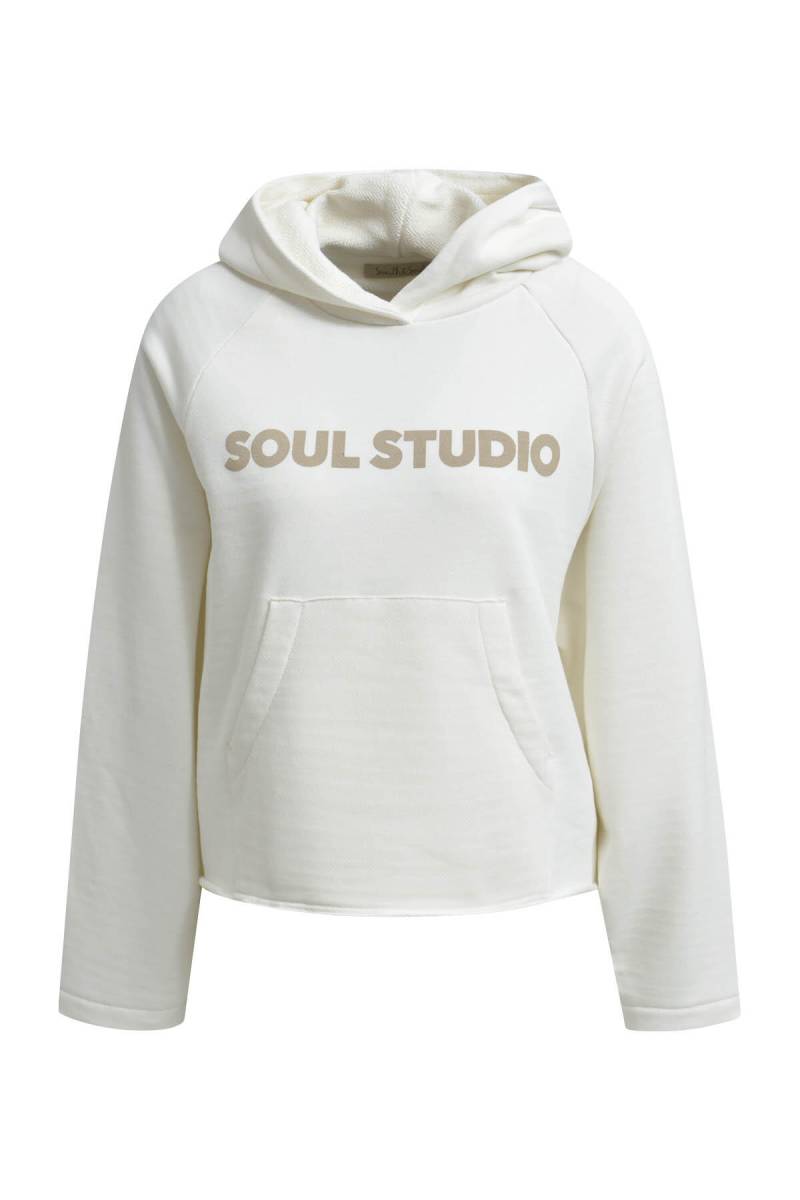 Smith&Soul - Cropped Hoodie Soul Studio cream white - Gr. - S von Smith&Soul