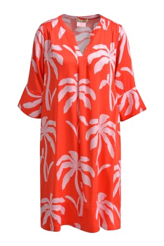 Smith & Soul Damen Sommerkleid, Viskose, Palmen Print, Knielang, Chili, L von Smith & Soul