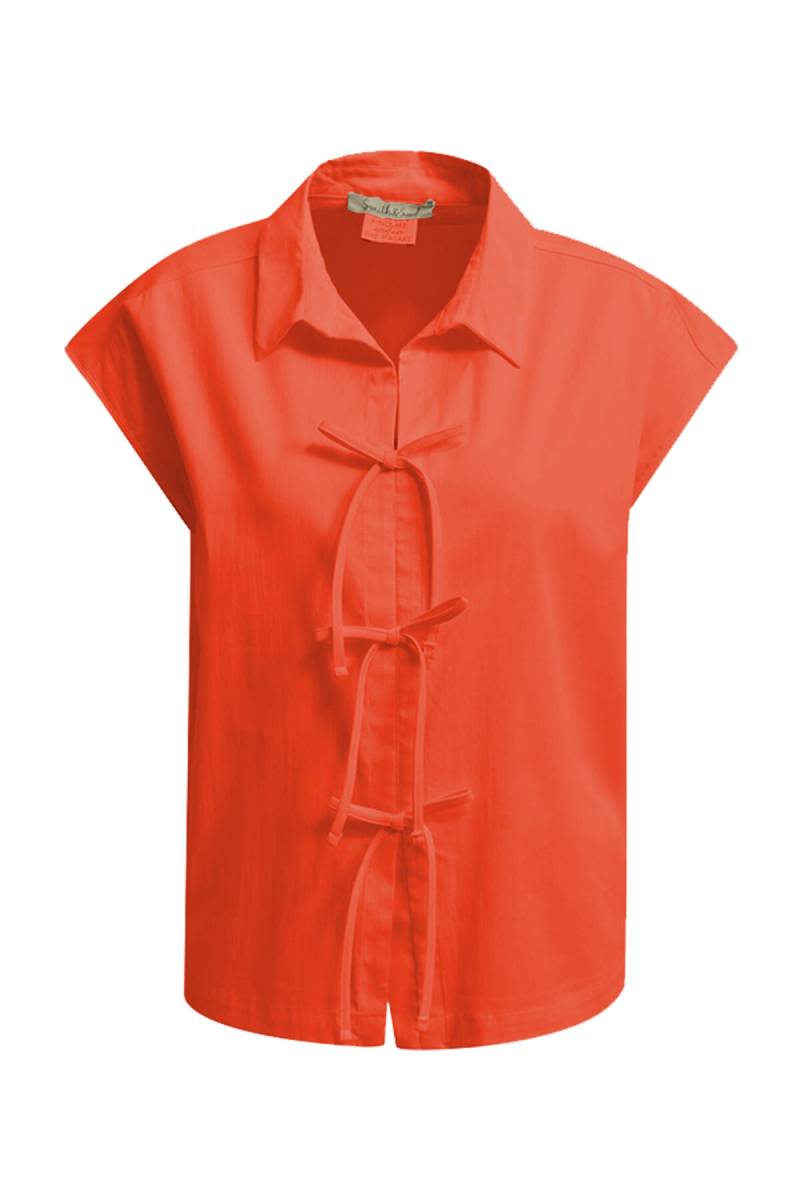 Smith&Soul - Dropped Shoulder Bow Blouse chili - Gr. - S von Smith&Soul