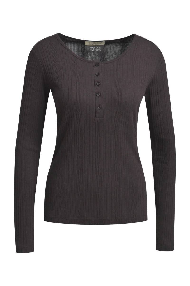 Smith&Soul - Fitted Henley Longsleeve choco - Gr. - M von Smith&Soul