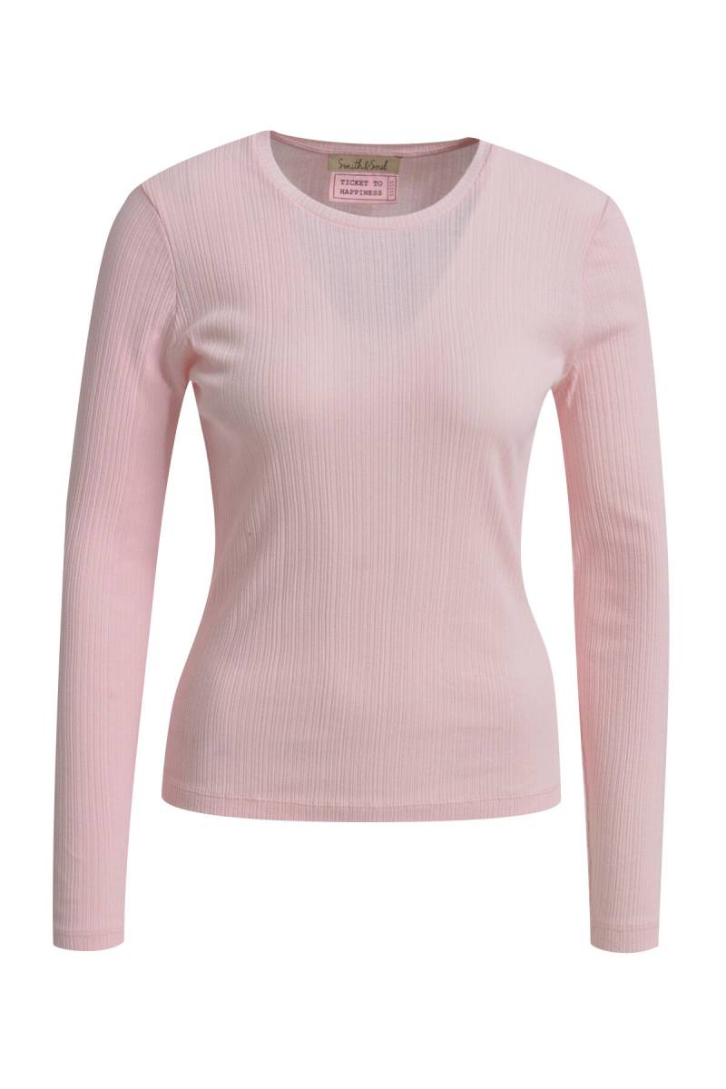 Smith&Soul - Fitted Rib Longsleeve Rn powder rosã© - Gr. - S von Smith&Soul