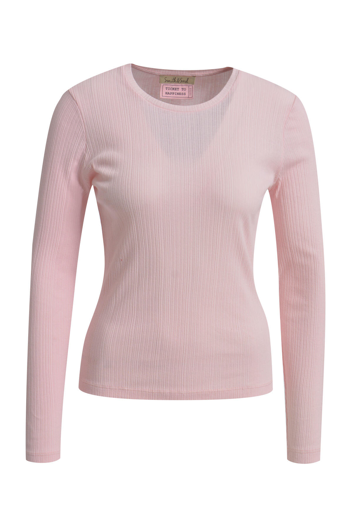 Smith&Soul - Fitted Rib Longsleeve Rn powder rosã© - Gr. - XL von Smith&Soul