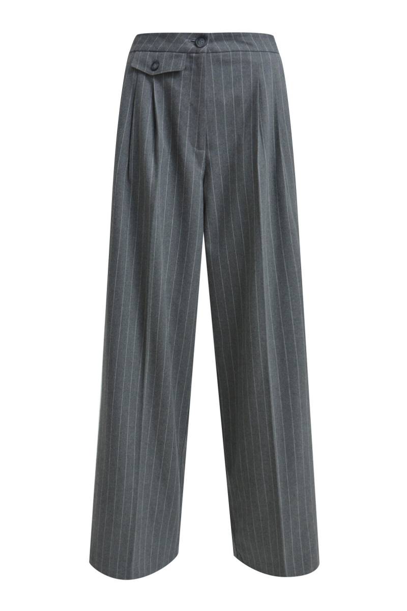 Smith&Soul - Flanell Striped Pants grey melange - Gr. - M von Smith&Soul