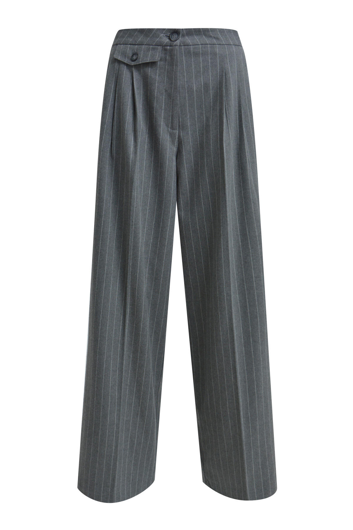 Smith&Soul - Flanell Striped Pants grey melange - Gr. - S von Smith&Soul