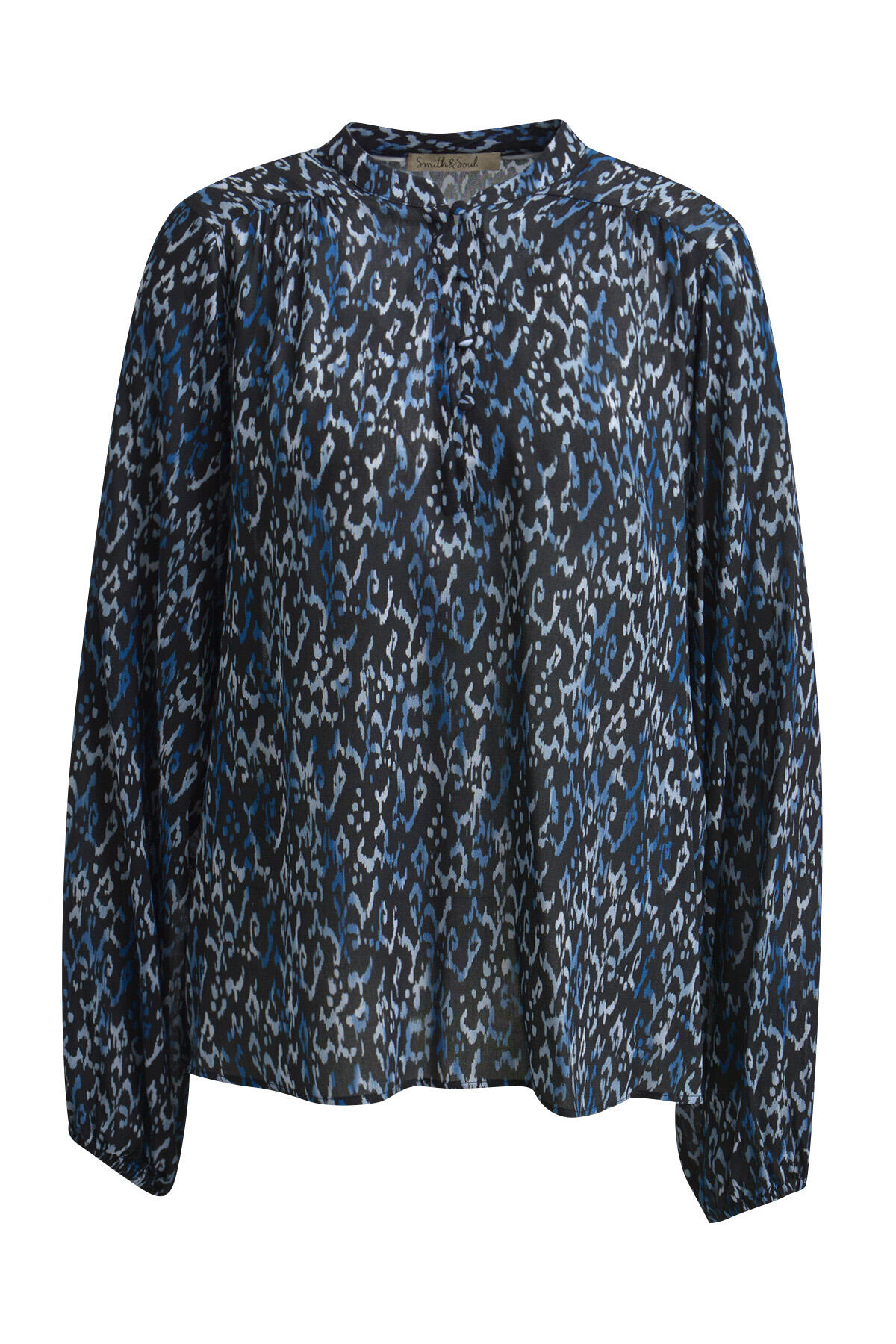 Smith&Soul - Flewing Volume Sleeve Blouse used black print - Gr. - M von Smith&Soul