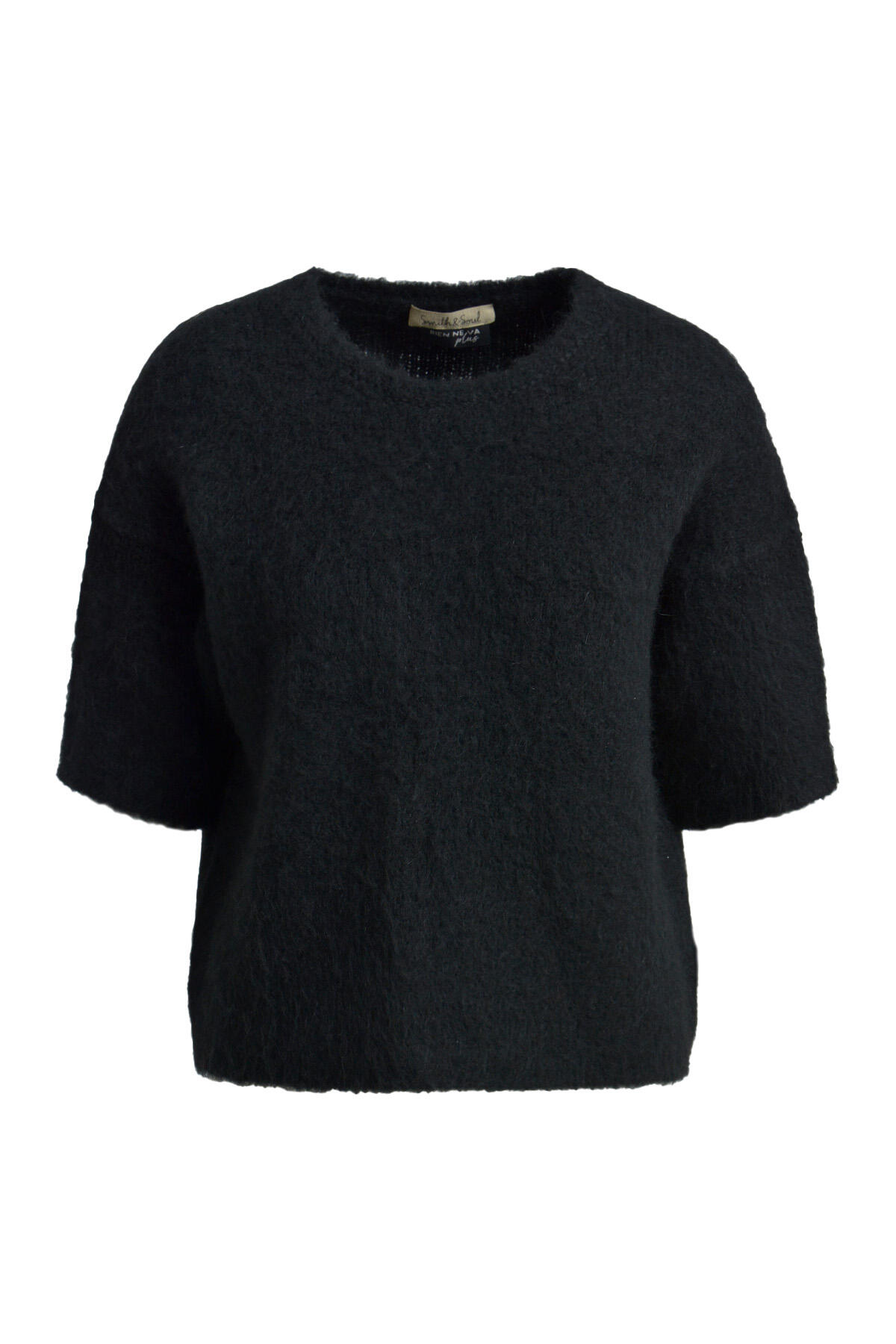Smith&Soul - Hairy Half Slv Pullover black - Gr. - M von Smith&Soul