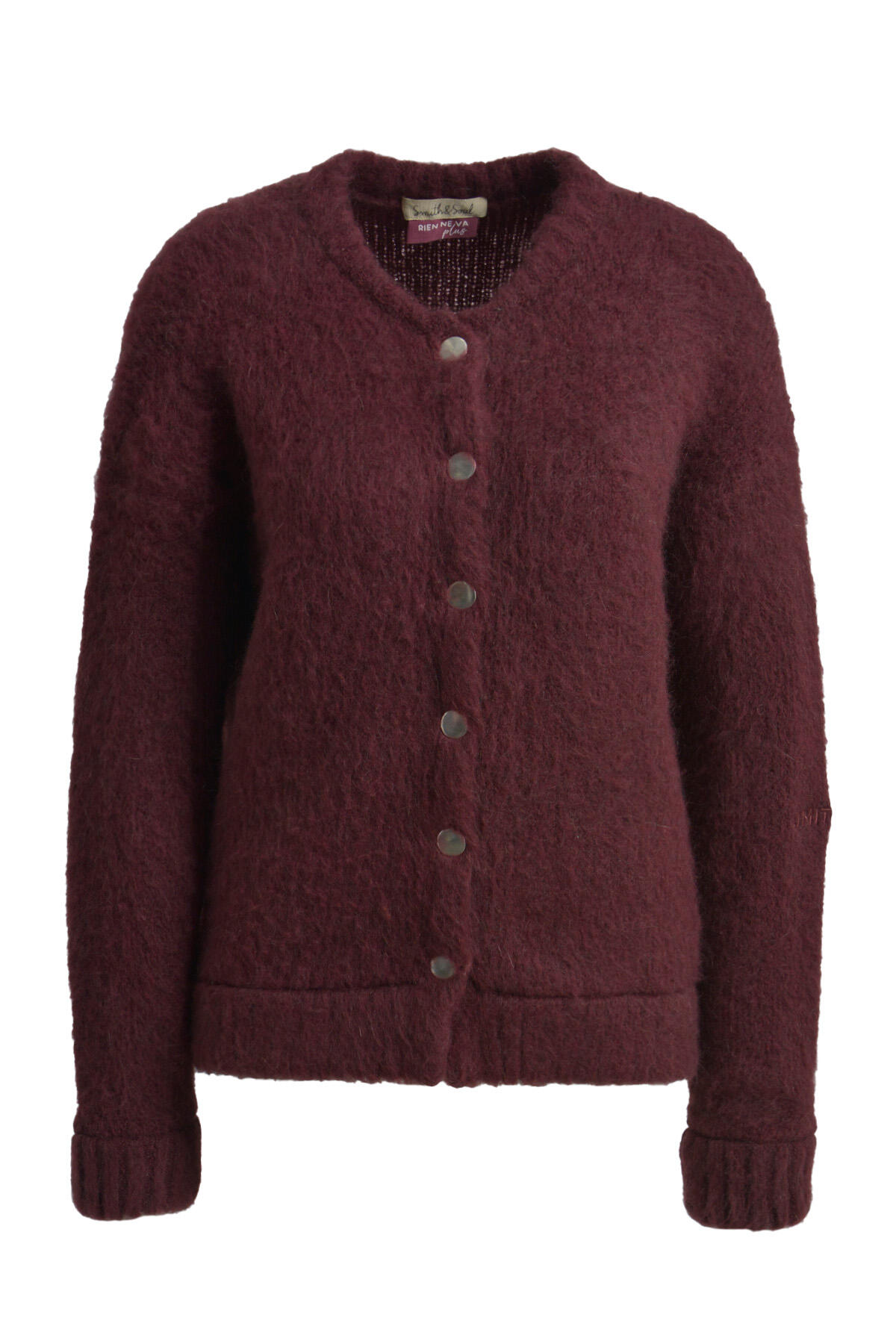 Smith&Soul - Hairy Knit Bomber bordeaux - Gr. - M von Smith&Soul