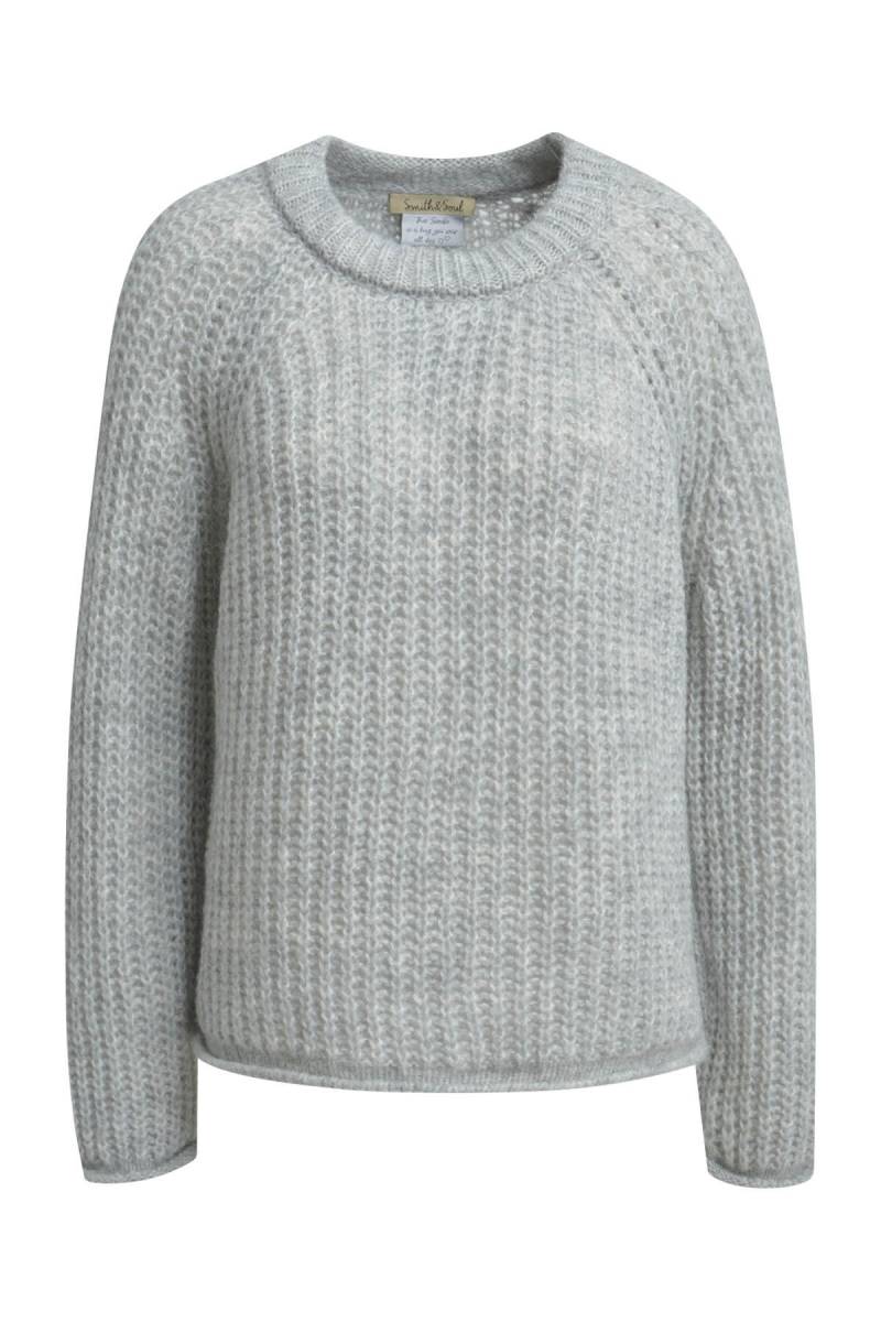 Smith&Soul - Hairy Raglan Pullover silver grey melange - Gr. - XXL von Smith&Soul