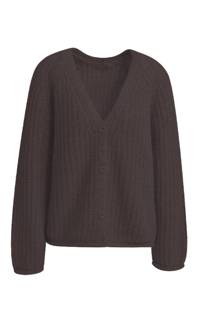 Smith&Soul - Hairy Vneck Cardigan dark brown - Gr. - L von Smith&Soul