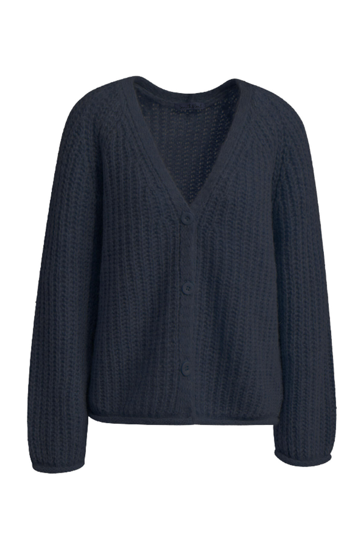 Smith&Soul - Hairy Vneck Cardigan marine - Gr. - S von Smith&Soul
