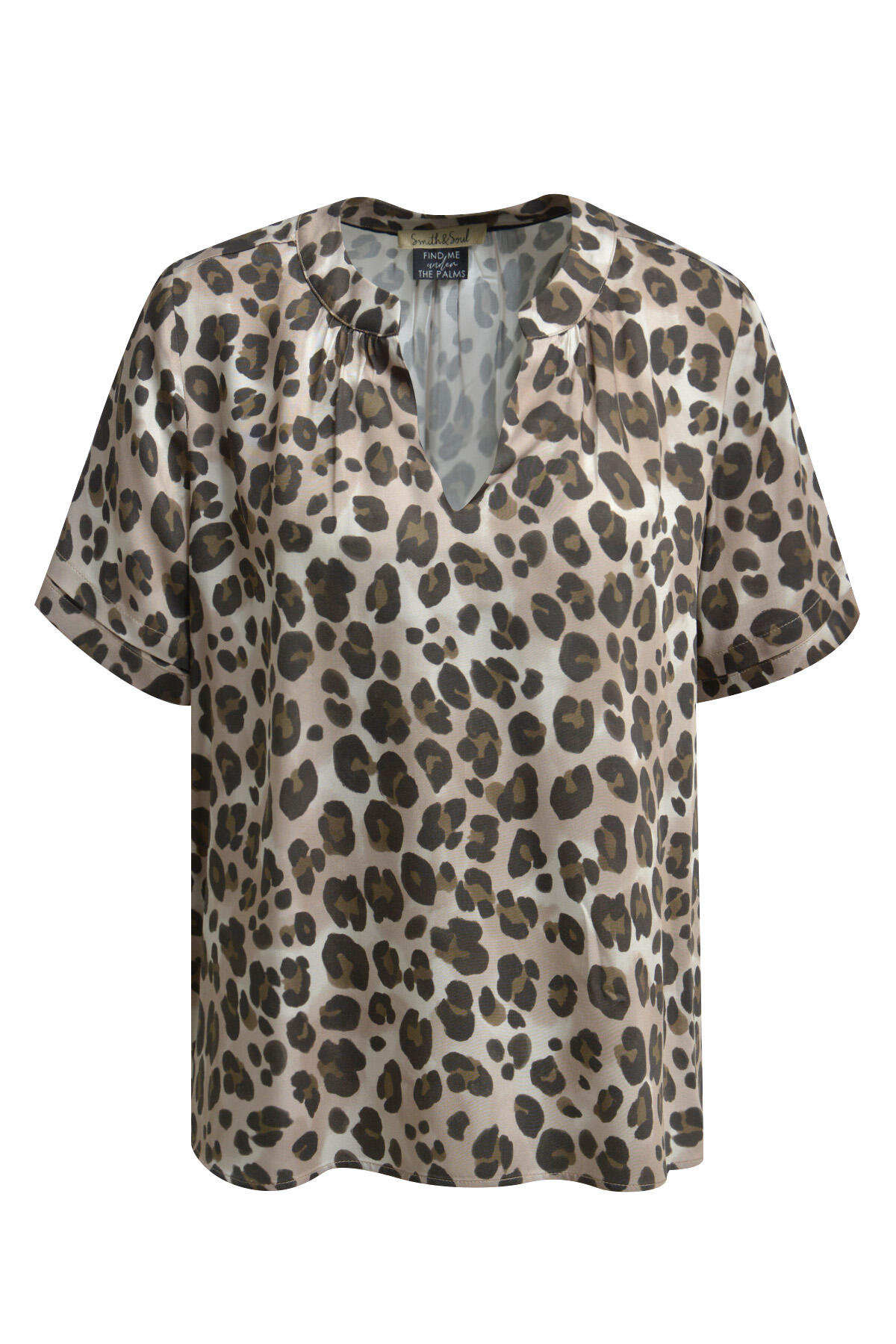Smith&Soul - Half Slv V-neck Blouse nougat print - Gr. - S von Smith&Soul