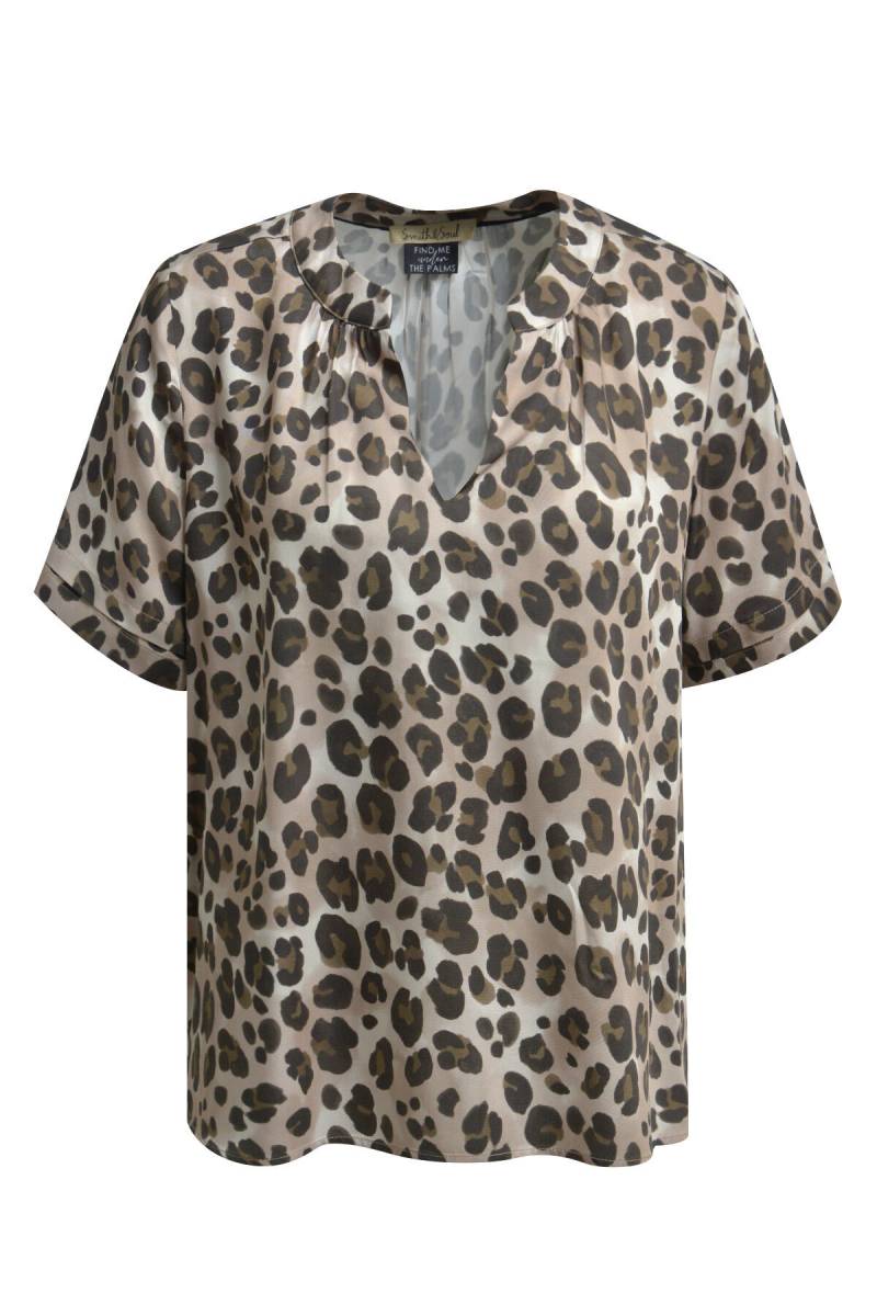 Smith&Soul - Half Slv V-neck Blouse nougat print - Gr. - S von Smith&Soul