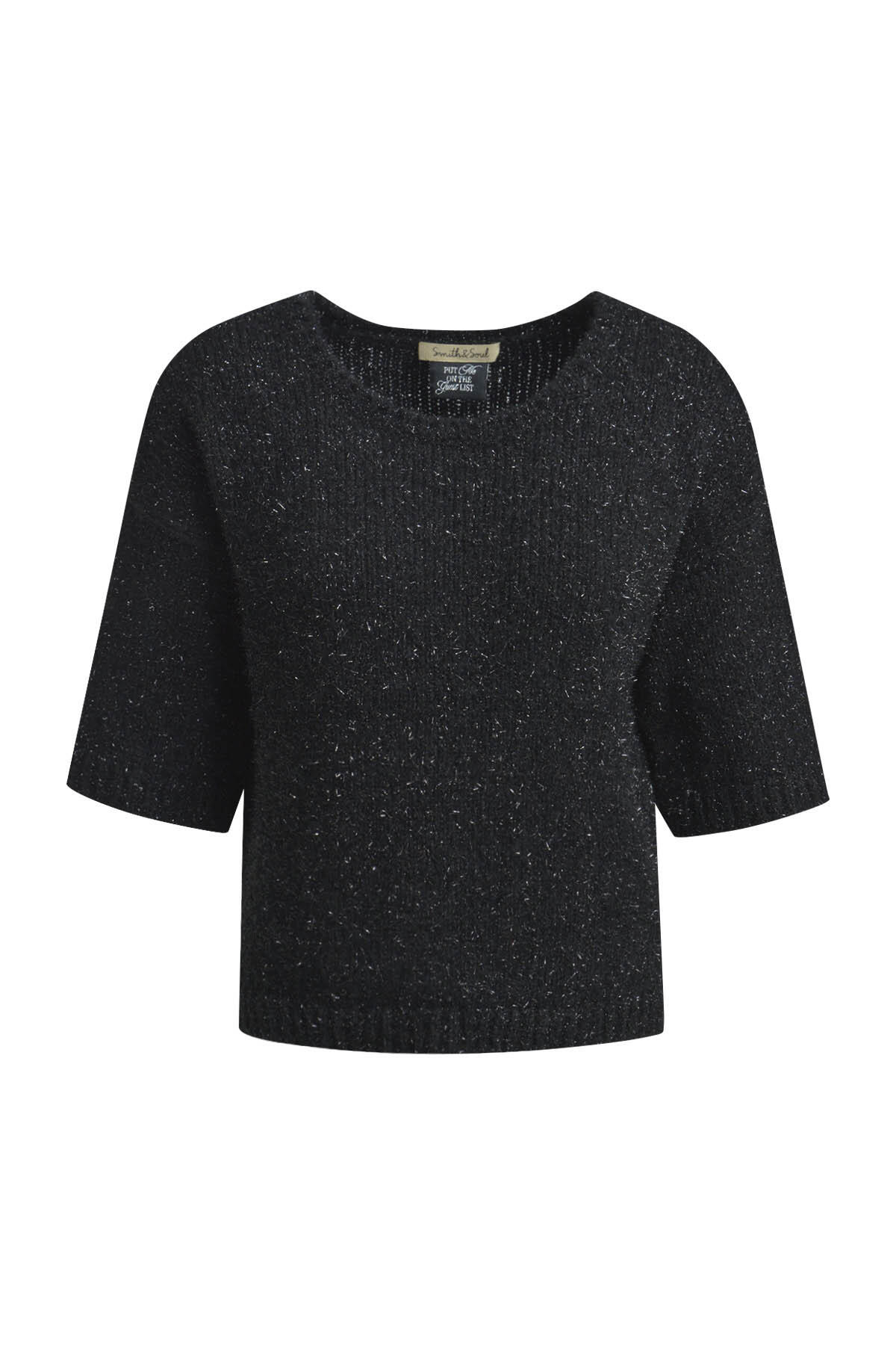 Smith&Soul - Half slv Pullover lurex black - Gr. - S von Smith&Soul