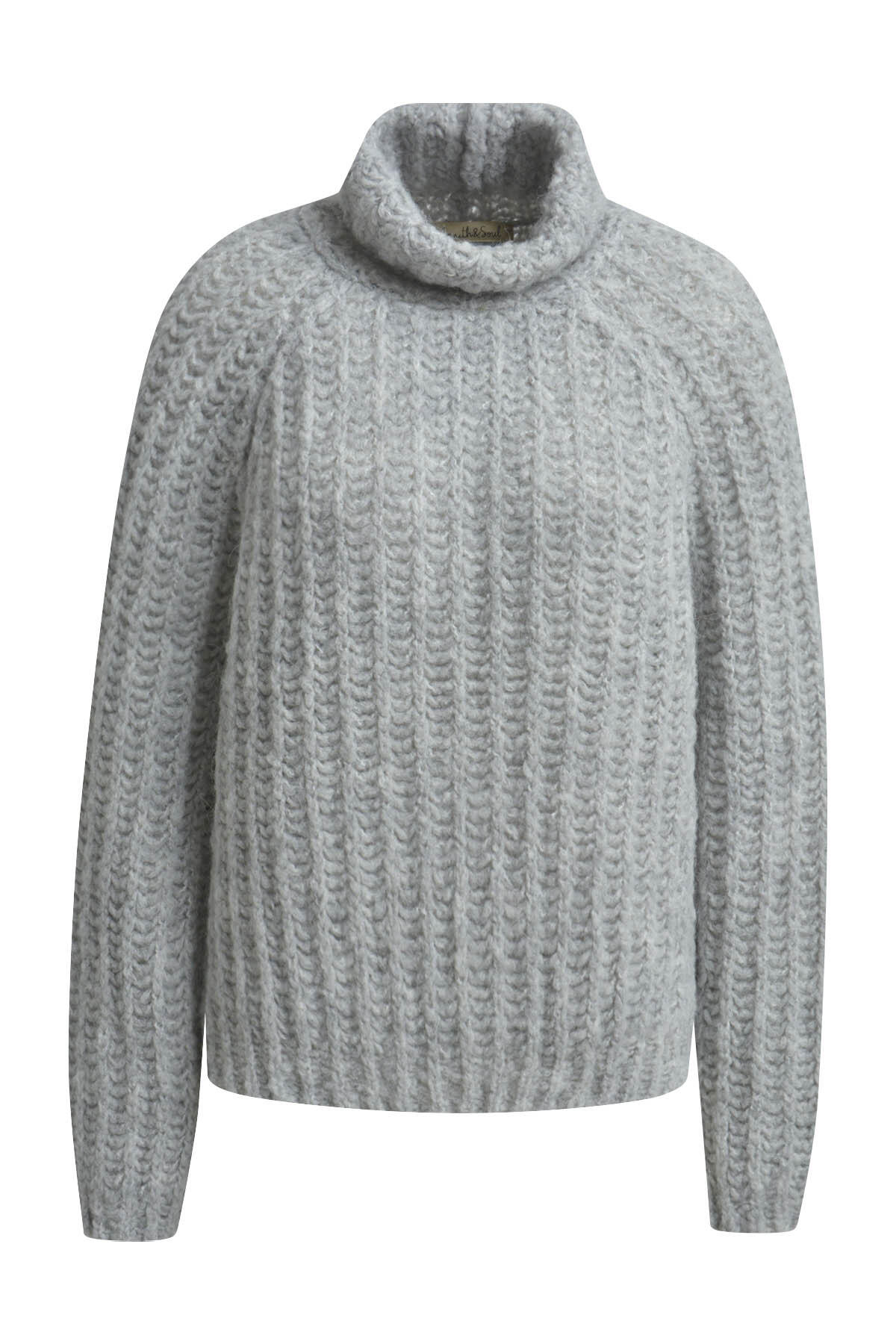 Smith&Soul - High Collar Pullover silver grey melange - Gr. - XL von Smith&Soul