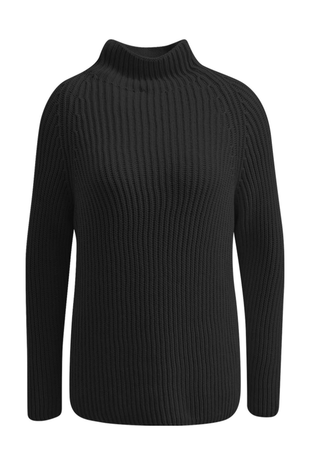 Smith&Soul - High Collar Rib Pullover black - Gr. - L von Smith&Soul